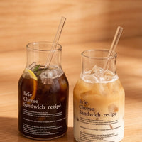 Premium Lead-Free Clear Glass Milk Juice Bottle Shaped Iced Coffee Tumbler