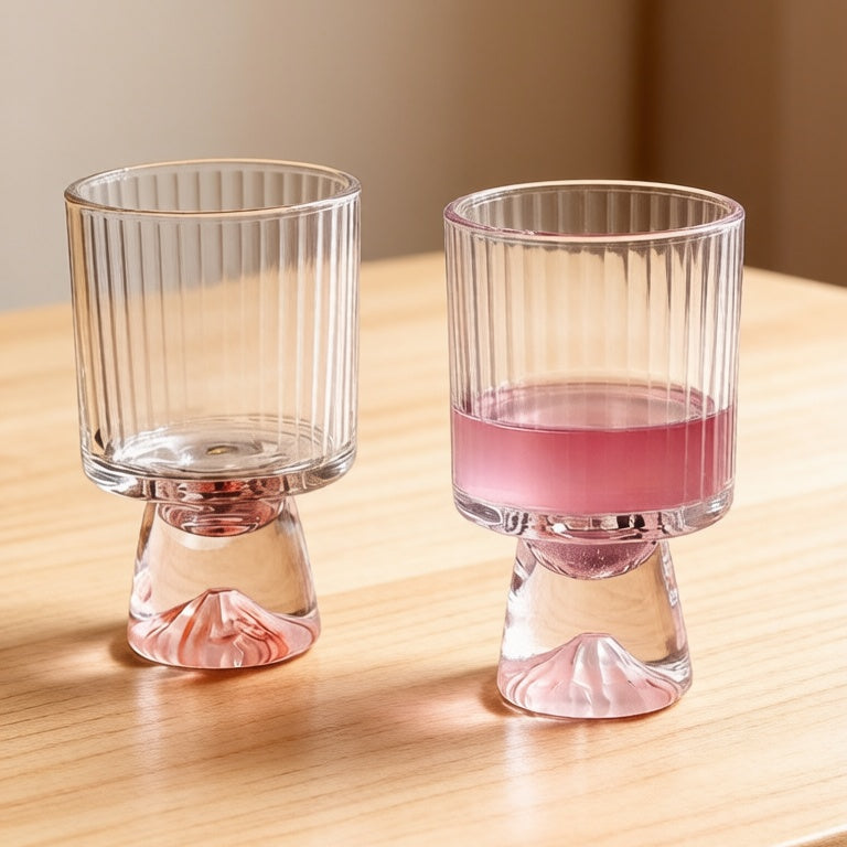 Premium Pink Lead-Free Crystal Short Stemmed Wine Whiskey Cocktail Goblet Glass