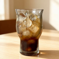 Premium Lead-Free Crystal Curved Waist Iced Coffee Cold Brew Soda Tumbler Glass