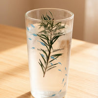 Premium Lead-Free Clear Glass Cute Blue Fish Print Straight Iced Drink Tumbler