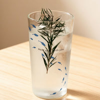 Premium Lead-Free Clear Glass Cute Blue Fish Print Straight Iced Drink Tumbler